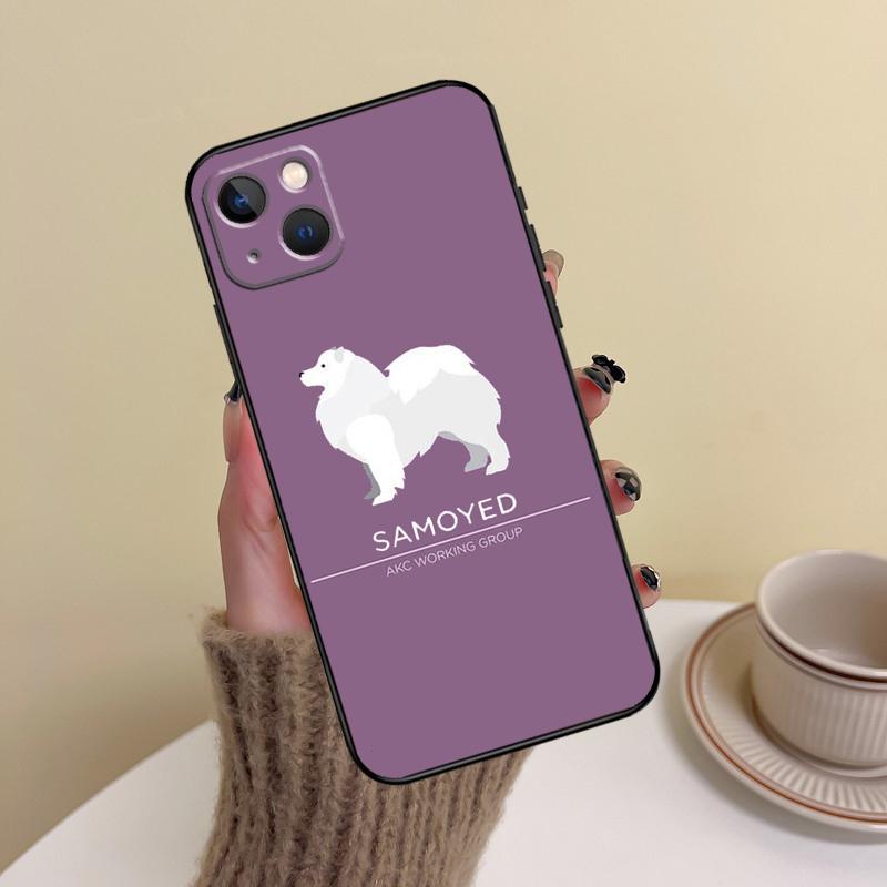 Cartoon Samoyed Dog Phone Case For iPhone 11 15 12 13 14 16 Pro Max 7 8 Plus X XR XS Mas Shell Cover