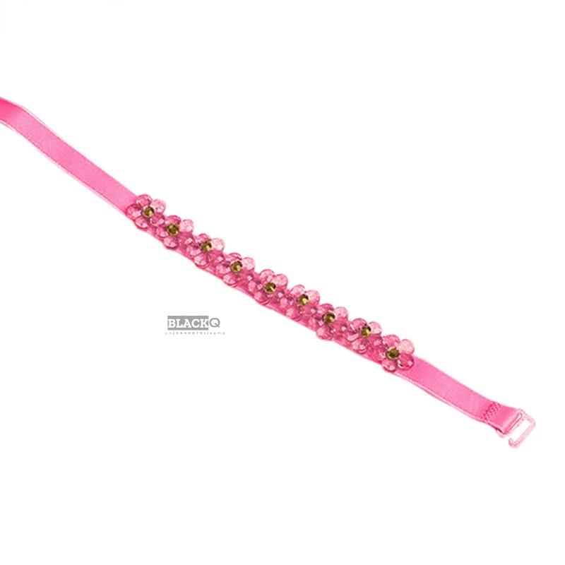 Kristall Diamant Blume Unterwäsche mit Doppel-Schulterträger Sexy und Niedlich Träger Unsichtbarer Elastischer BH-Träger