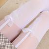 Summer Velvet Bow Suspender Pantyhose - Japanese Style Women's Slim 80D Stockings