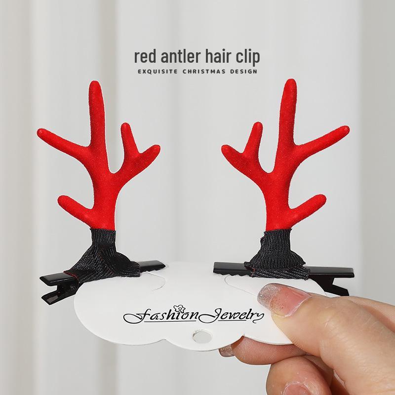 Festive Antler Hair Clip - Cute Christmas Headwear for Adults & Kids