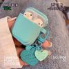 Silicone Heart Pendant Earphone Case for Apple AirPods 1/2 3 4 Pro AirPod Cute Square Headset Protective Cover Love Keyring