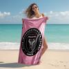 proof beach towel with Inter Miami CF pattern - soft,absorbent,quick-drying,machine washable - perfect for swimming,camping,bathing