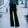 New Autumn Winter Women's Patchwork Golden Velvet Crisscross Pants High Waist Casual Pants