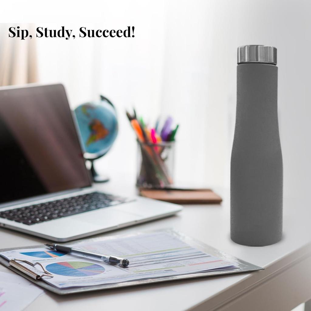 Water Bottle (1 Litre, Premium Stainless Steel, Misty Slate) Bottle for Fridge, School, Outdoor, Gym, Home and Office, Scratch-Resistant