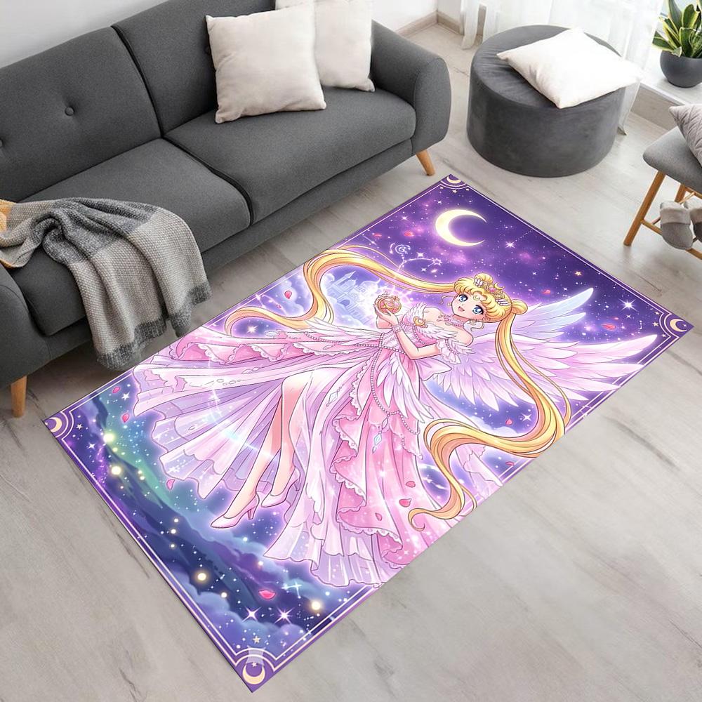 Moonlit Angelic Fantasy Carpet Design for Entryway Balcony Hallway Kitchen Antislip Carpet Anime Office Decor Wedding Party Gift