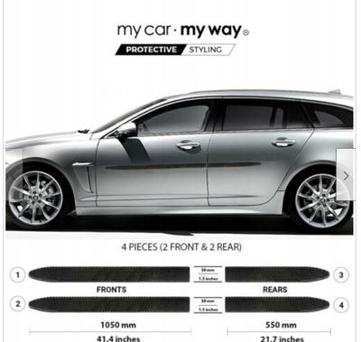 Jaguar XF Estate 2012-15 BLACK Side Door Moldings