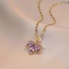 Titanium Steel Maple Leaf Necklace & Earring Set for Women - Versatile Light Luxury Clavicle Chain Jewelry