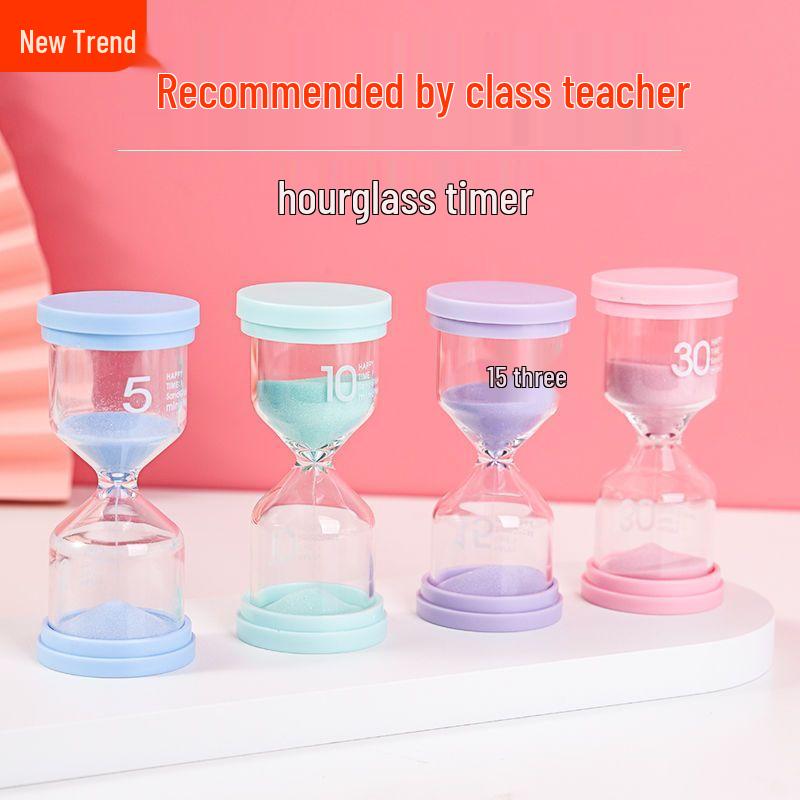 

Kid s Toothbrushing Hourglass Timer: 3-30 Min Quicksand Timepiece Gift Macaron 10 min Pink