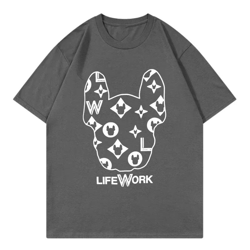 2025 New Hot Korea 2024 Summer New Trendy Brand Letter Logo Printing Round Neck Men's and Women's Same Casual Versatile T-shirt