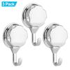 3 PCS Silver Suction Cup Hook ABS Robe Hook Versatile Towel Hook  Flat Smooth Surface