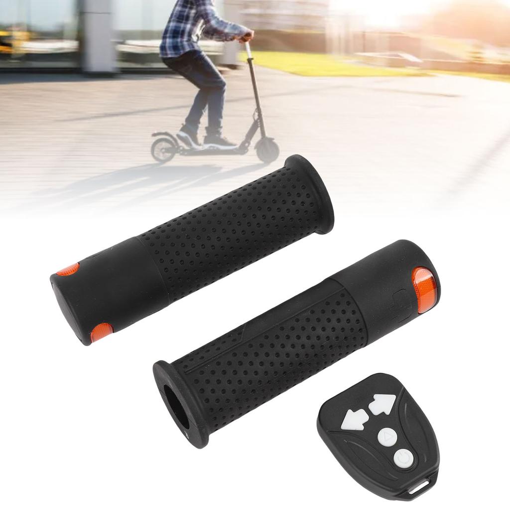 2 pièces Poignée Grip pour Trottinette M365 Poignée de Guidon en Caoutchouc pour Trottinette avec Feu Clignotant à Télécommande Sans Fil