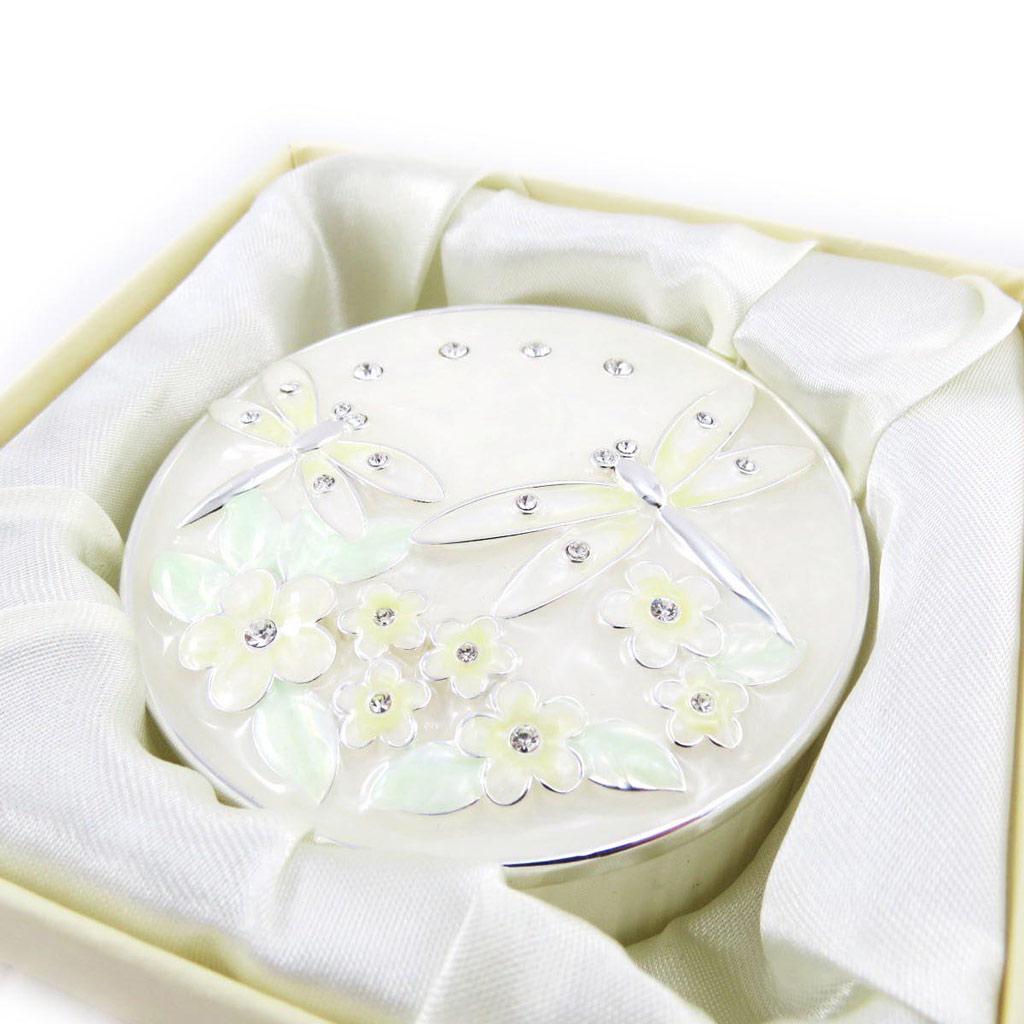 Les Trésors De Lily [J3288] - Cutie de bijuterii 'Silk Dragonfly' galben sidef - 7x3 cm