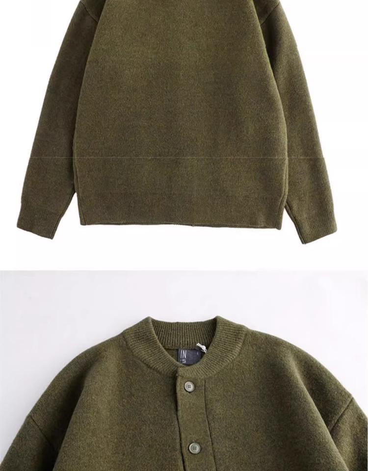 Men's Thick Knit Cardigan - Autumn Winter Solid Color Simple Sweater Coat
