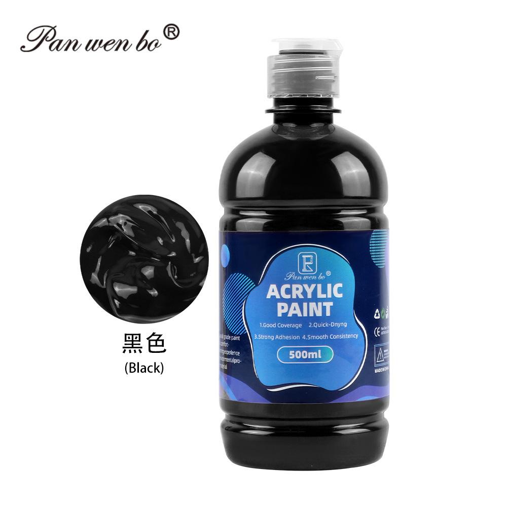 12 Färger Stor Partipack Akrylfärg(500 ml/17 oz) Flaskor, Canvas, Stenar, Trä, Tyg, Keramik, Giftfria för Konstnärer och Vuxna