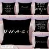 Classic FFriends Funny Quotes Cushion Cover Natural Linen Organic Fabric DoubleSided Printing Couch Pillow Covers Home Decor