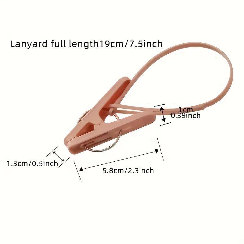 12pcs Windproof Drying Clips with Rope, Multi-Purpose Plastic Clothespins for Towels Socks, Travel & Home Use