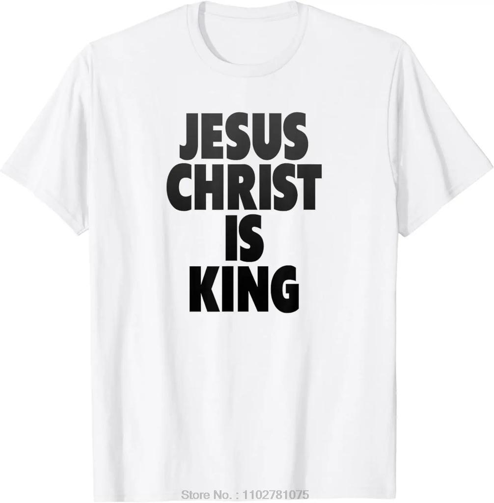 Men's Clothing Christian Jesus Is King Design Crown T-shirt Casual Couple Tshirt Tees Fitness T Shirt