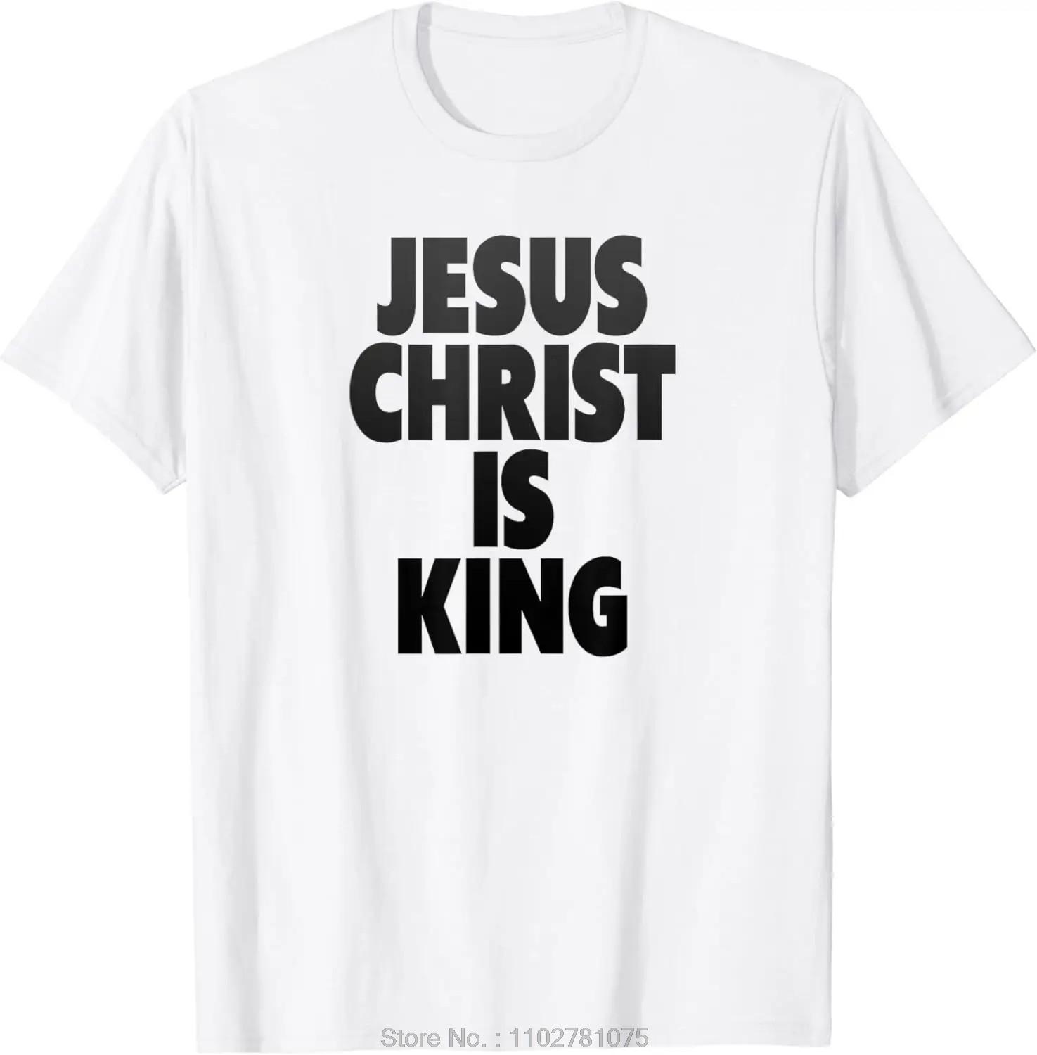 

Men s Clothing Christian Jesus Is King Design Crown T-shirt Casual Couple Tshirt Tees Fitness T Shirt 4XL