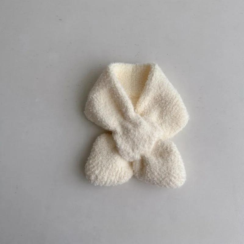 Βρεφική Κασκόλ Χειμωνιάτικη Πλεκτή Βελούδινη Μαλακή Βαμβακερή Μονόχρωμη Ευέλικτη Βρεφική Αντιανεμική Εξωτερικού Χώρου Σταυρωτή Κασκόλ Θερμότερη Κάλυψη Λαιμού