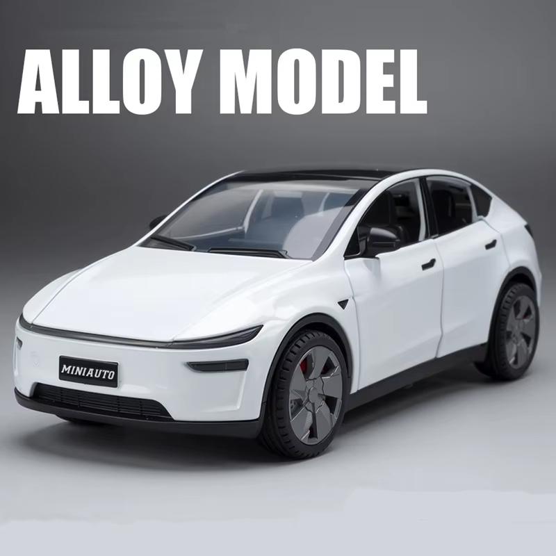 2026 New 1:32 Scale Tesla Electric Vehicles Alloy Diecast Model Cars Sound and Light Boys Gift Collectibles Pull Back Children's Toys