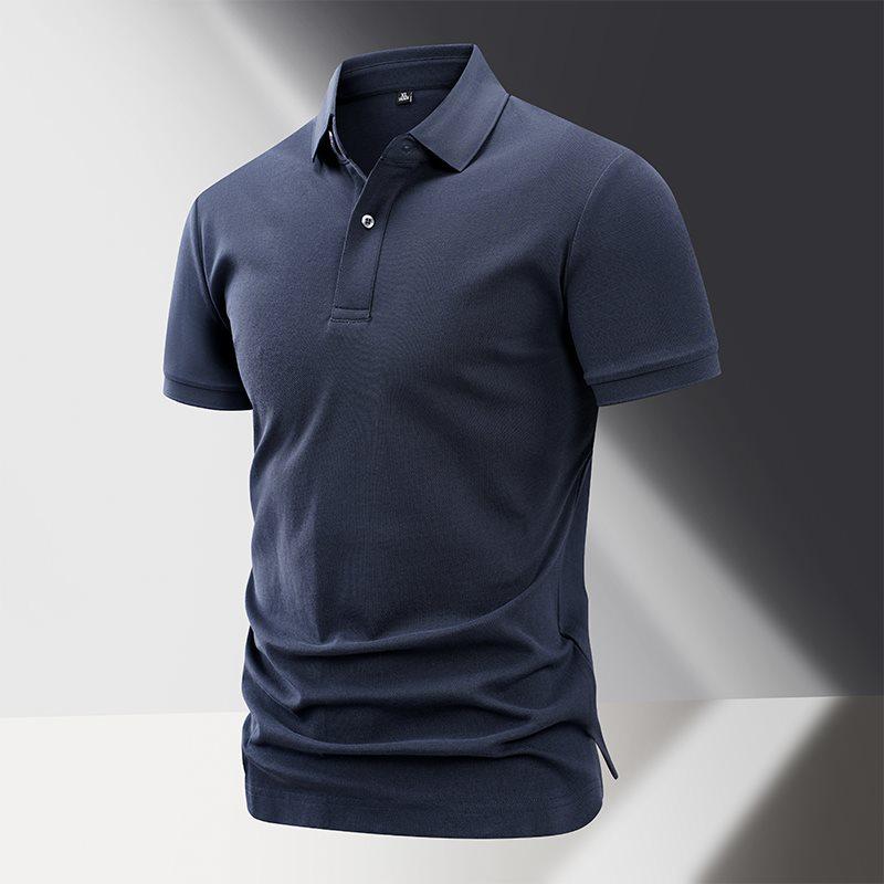 Summer 2026 Men's Short Sleeve Solid Polo Shirt: Simple Business Casual Lapel T-shirt