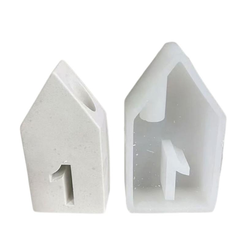 Hausförmige Halterformen, Haus Kerzenhalterformen für Kerzenhalter Gipsdekorationen Weihnachtsgeschenk X3UC