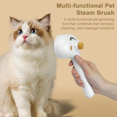 Cat Steam Brush 3-in-1 Pet Hair Removal Steamy Brush for Shedding Pet Grooming Massage Comb for Long/Short Hair Dogs Cats