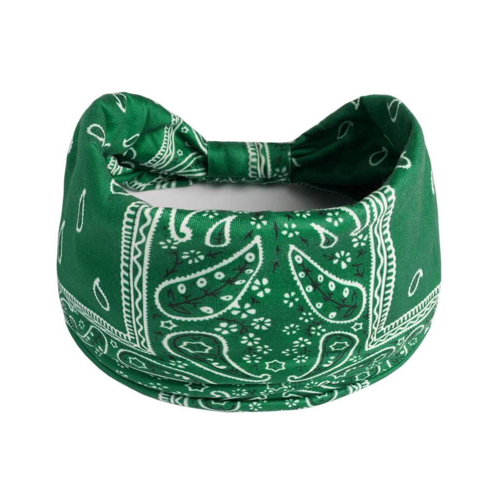 Bandeau large rétro à motif cachemire pour femmes - Bandeau de sport élastique coloré pour yoga