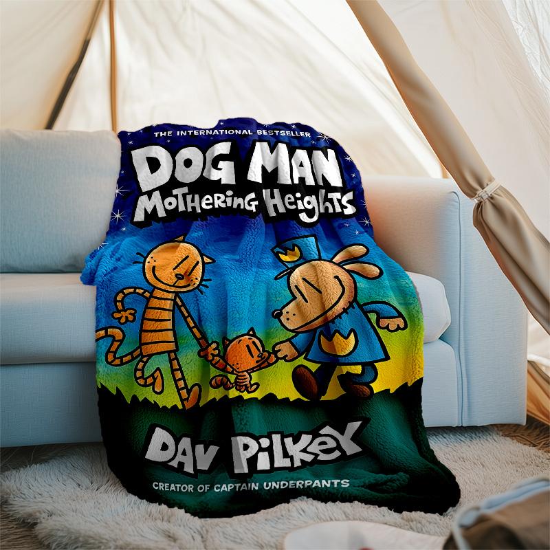 Dog man printed throw blanket—lightweight,soft,warm;versatile blanket for all seasons—perfect as &air-conditioning throw,nap blanket
