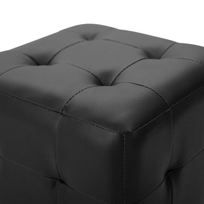 VidaXL Poufs 2 pcs Noir 30 x 30 x 30 cm Similicuir