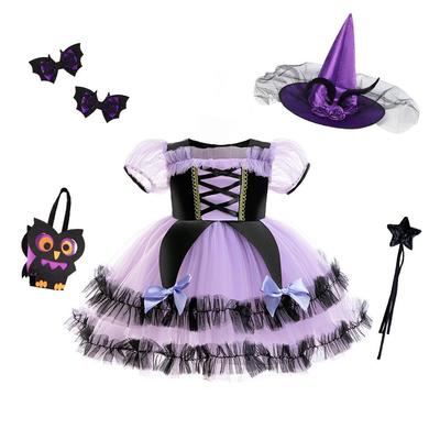 Vestito Lolita Principessa Kuromi Viola da Bambina - Costume Cosplay di Halloween
