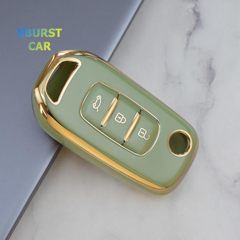 Tpu Car Flip Key Case Cover Shell For Renault Captur Megane Sandero Stepway Logan Clio 5 Arkana Kwid Kadjar