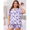 Women's Pajamas Plus Size Homewear Loose Casual Short Sleeve Shorts Suit