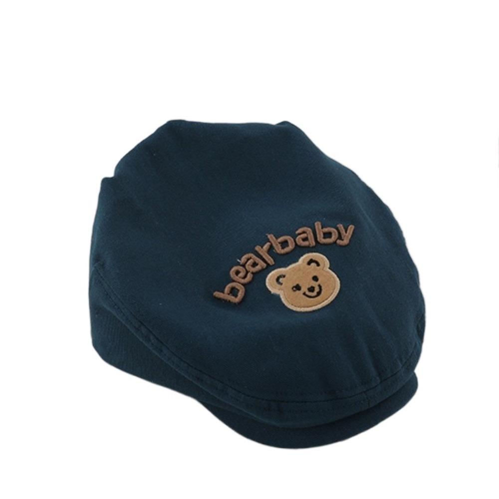 Bear Kids Peaked Cap Catoon Newsboy Cap Adjustable Baby Beret Hat  Autumn синий