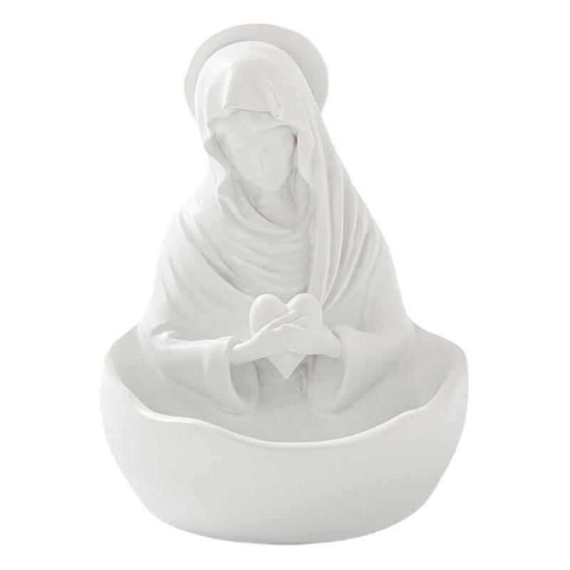 Our Lady Of Grace Statue Virgin Mary Keepsake Rosary Holder Resin Craft Desktop Ornaments Home Decor