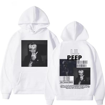 Hip hop rapper Lil Peep patroon hoodie hoge kwaliteit mode pullover heren en dames street fashion retro hooded sweatshirt