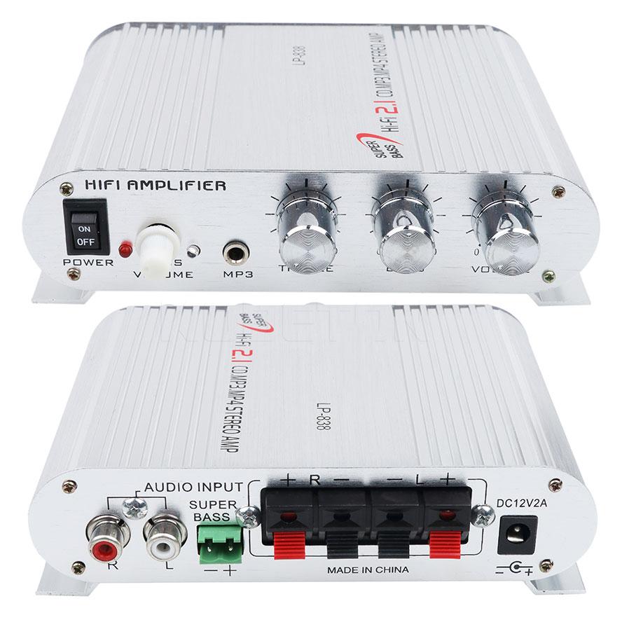 12V 20W HiFi Power Amplifiers CES FOR LVPIN-838 Stereo Home Audio Digital Sound Amplifier 2.1CH House Super Bass Lvpin 838