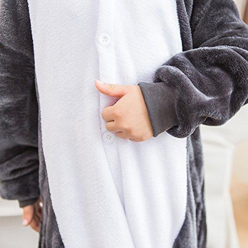 dorawithme Wolf Kigurumi Pajamas for Kids, Animal Cosplay Costume for Halloween and Christmas, Unisex (110cm)