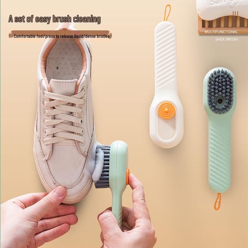 Multifunctional Shoe Brush with Soft Bristles - Liquid Add-On for Safe, Effective Cleaning