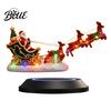 Magic Holiday Decoration Lighted Floating Santa Sleigh Magnetic Levitation Flying Sleigh Ornament with Seasonal Fireplace LED Light Christmas