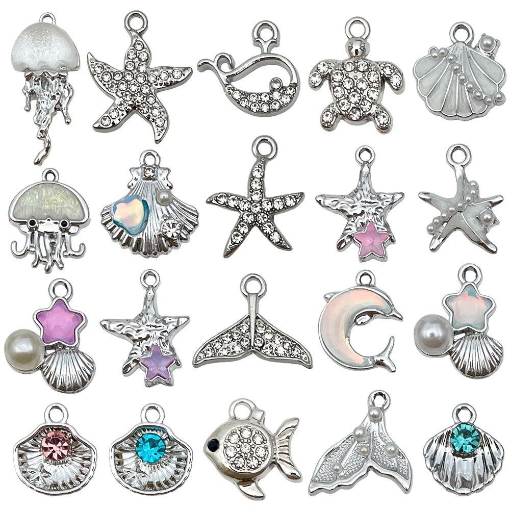 Iridescent Ocean Pig Pendant Sticker for DIY Jewelry: Earring, Necklace, Bracelet, Keychain