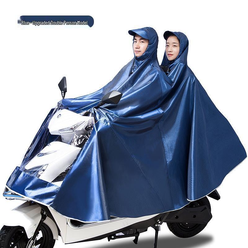 Poncho Impermeable Jacquard Oversized Premium para Patinetes Eléctricos y Motocicletas - Grueso, Cobertura de Cuerpo Completo, Anti-Lluvia Fuerte (Persona individual/doble)