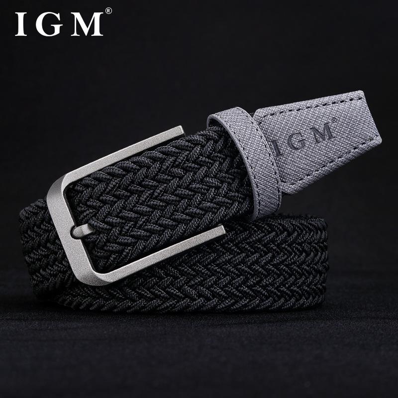 

Men s canvas woven belt, non-porous elastic belt, male students and young people s leisure military training belt tide 95