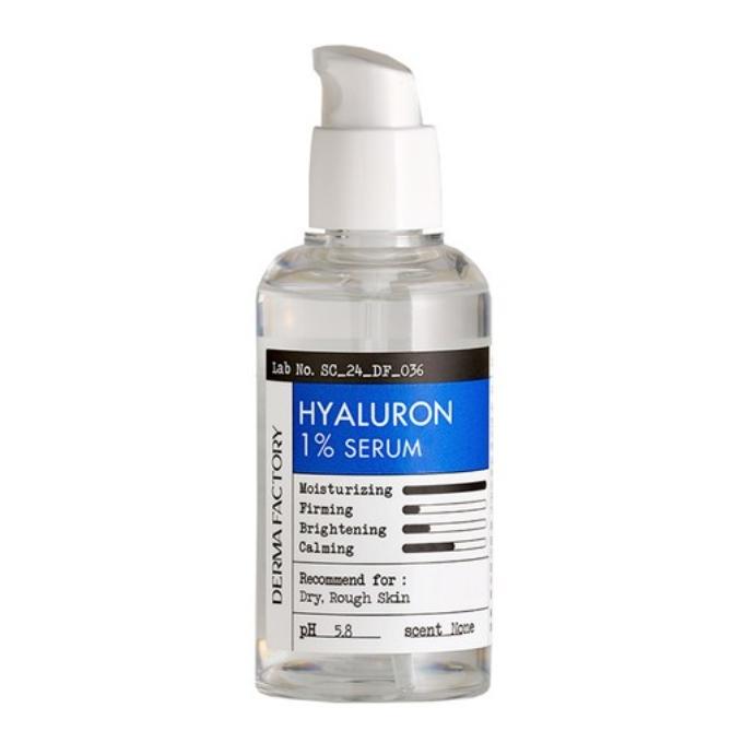 DERMA FACTORY Hyaluron 1% Serum 80ml (Jumbo Size) - High-Purity Multi-Molecular Oil-Water Balancing Care