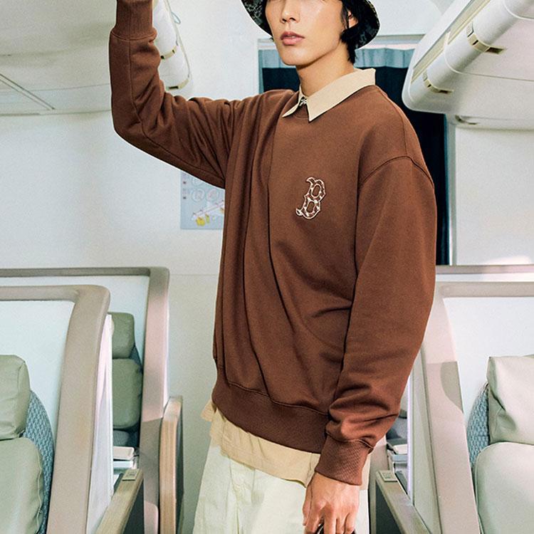 New MLB Old Flower Sweatshirts Unisex Dark Brown 3AMTM0624-43BRD