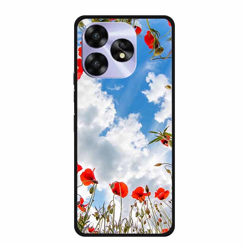 For Umidigi A15c A15 Case Painted Black Bumper TPU Soft Silicone Phone Cover For Umidigi A15 Cases A 15 15T Coque Funda Capa Cat