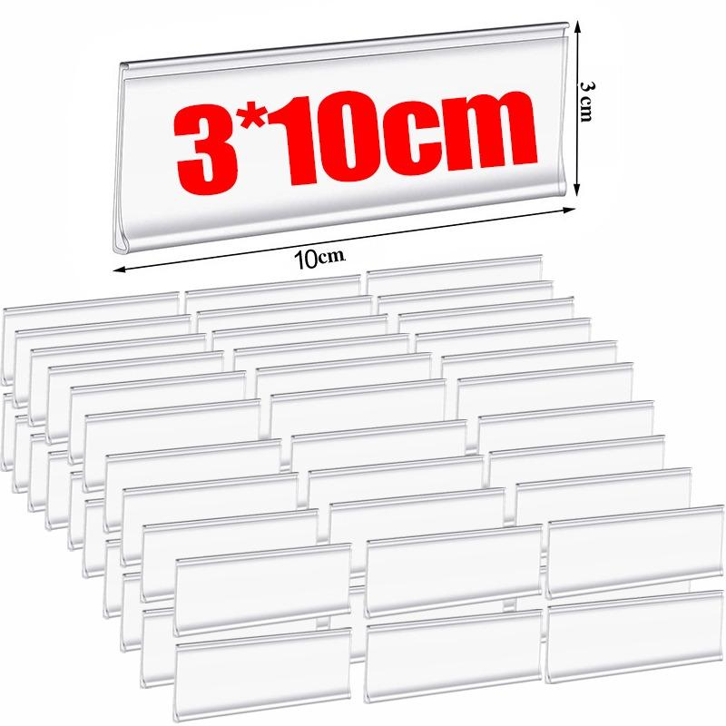 Clear Adhesive Shelf Tag Self-adhesive Shelf Label Pockets Label Holders Index Card Pocket for Bookshelf DIY Organizing Classify (as the picture,50pcs)