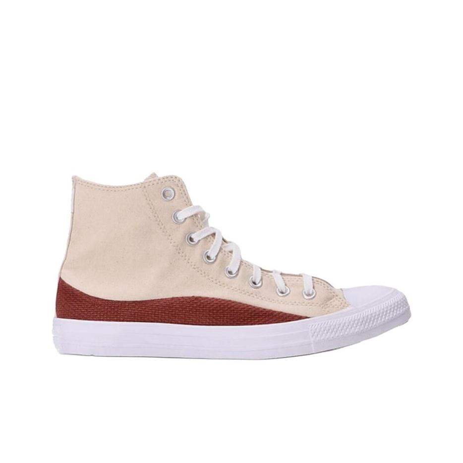 Converse Chuck Taylor Wygodne Wszechstronne Trwałe Płócienne Buty High-Top Męskie Sneakersy Beżowe A02782C