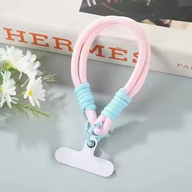 Fashion Woven Mobile Phone Lanyard Colorful Nylon Rope Key Chains Anti-Loss Backpack Pendant for Women Men Climbing Accessories