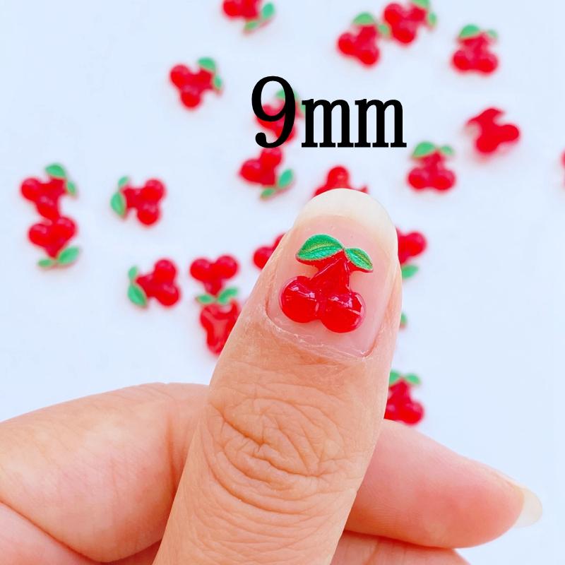 

50Pcs Cute Mini Fruit Red Cherry Nail Art Resin Designer Charms DIY Craft For Nail 3D Decorations Jewelry красный